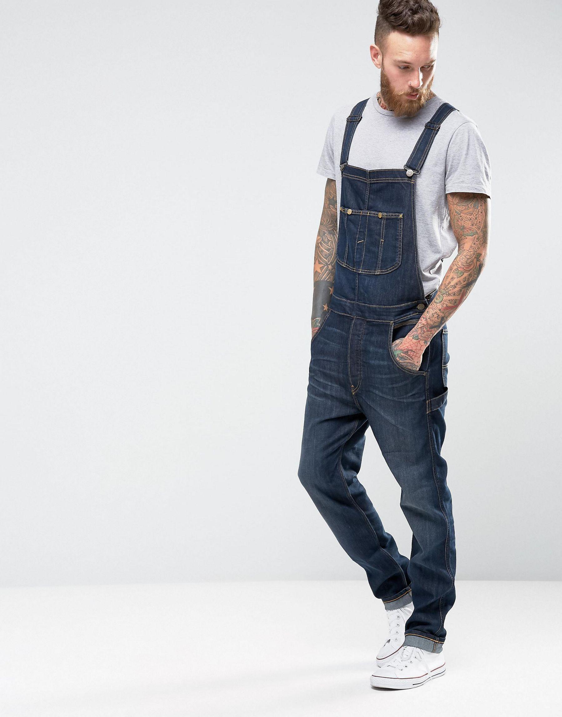 Lee Jeans Bib Dungarees Tapered Fast Blue for Men Lyst